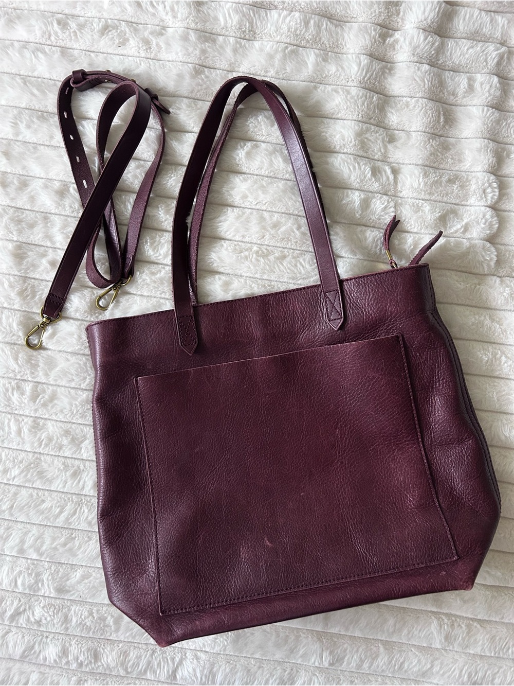 Madewell Leather Zip-Top Transport Tote
